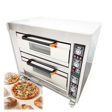220V Commercial Double Layer Bread Pizza Oven 13.2KW 3PH Movable Electric Oven