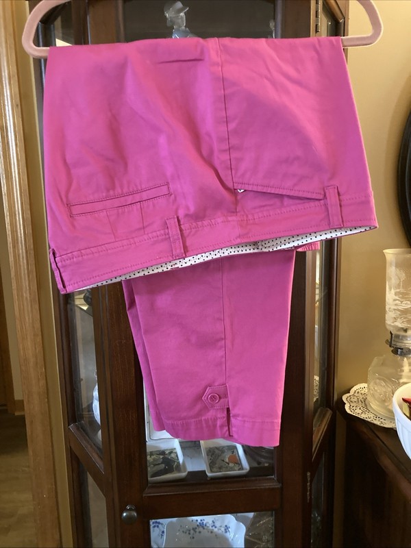 Talbots Perfect Crop Hot Pink Pants Women’s Size 14P Summer Vacation