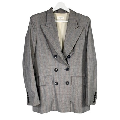 Isabel Marant Étoile Blazer Jacke Gr. UK8 grau kariert zweireihig Statement