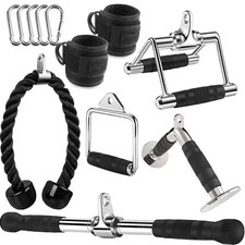 Triceps Pull Down Attachment, Cable Machine Accessories for Home Gym (V Handl...