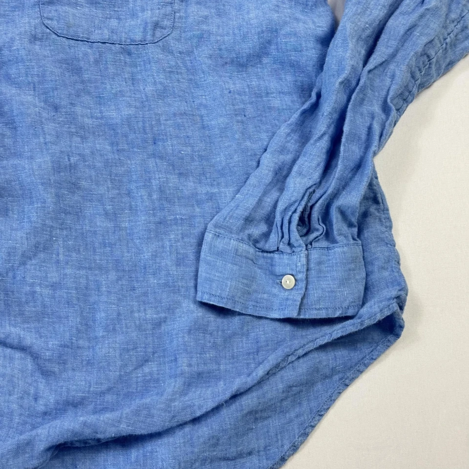 Tommy Bahama льняная рубашка на пуговицах женская XL синяя с длинным рукавом повседневная легкая - Изображение 3 из 4