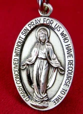 SWEET FACE CARMELITE NUNS STERLING SILVER HABIT ROSARY CATHOLIC MIRACULOUS MEDAL