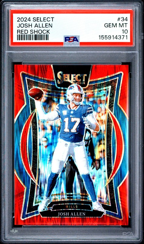 2024 PANINI SELECT RED SHOCK #34 JOSH ALLEN 132/249 PSA 10