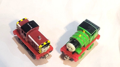 Thomas & Friends Take N Play Along Train Diecast Metal 2002 Percy & Salty 