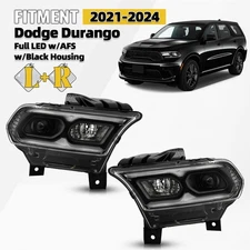 For 2021-2024 Dodge Durango Full LED Headlight w/ Auto Level Left+Right Pair