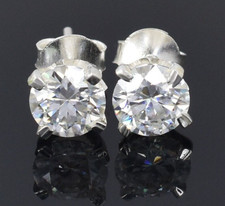 Certified 2.0 Ct Diamond Solitaire Studs Great Shine  Bling. Free Tariffs.
