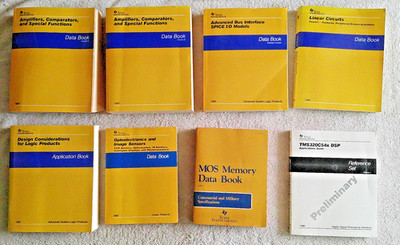 Lot of 7 Texas Instruments Data Books and 1 Application Guide