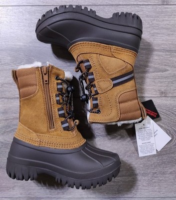 Lands End Boots Little Girls Size 9 Brown Insulated Winter Snow Shoes Kids