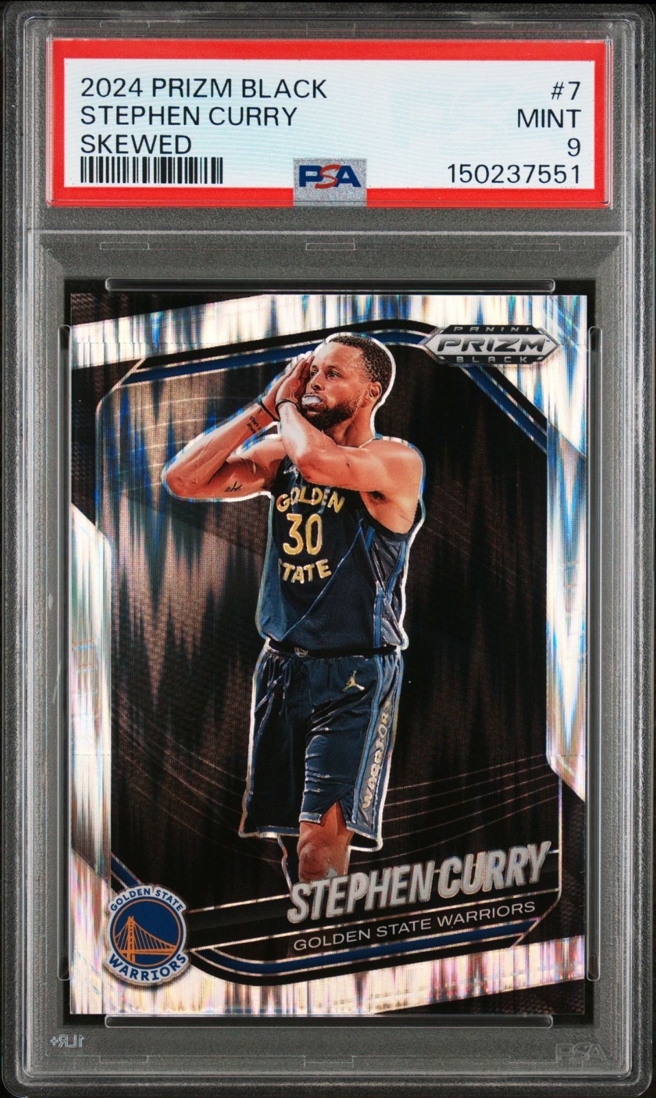 2024 Panini Prizm Black 7 Stephen Curry Skewed NIGHT NIGHT PSA 9 MINT !