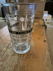Vintage Mid Century Federal Glass Cocktail Shaker Mixing w/Drink Recipes Black
