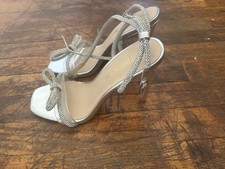 Women Sparkly Bow Dress Shoes High Stilettos Heel Open Toe Heel Sandals