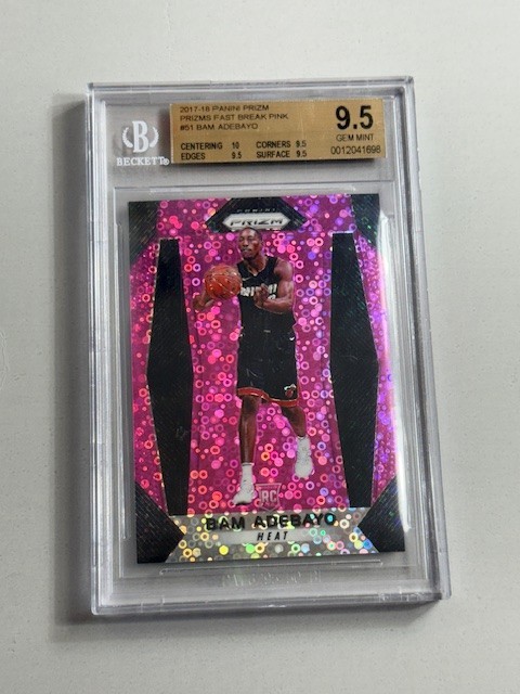 Bam Adebayo Rookie BGS 9.5 Gem Mint RC 2017 Panini Prizm Pink /50 Fast Break sp