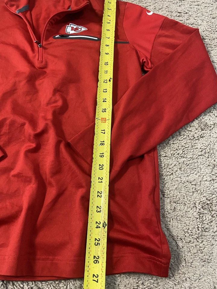 Kansas City Chiefs Pullover Mens Medium NFL Football Quarter Zip Nike Dri Fit - Image 2 of 4