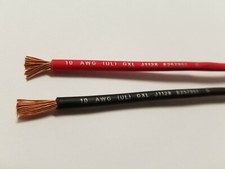 AUTOMOTIVE WIRE 10 AWG HIGH TEMP GXL 10 FT BLACK 10 FT RED WITH LEGEND PRINT