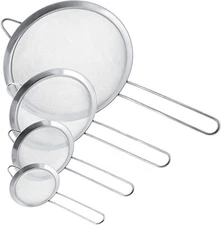 US Kitchen Supply -Set of 4 Premium Quality Fine Mesh Stainless Steel Strainless