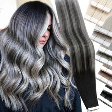 Invisible Tape in Skin Weft Human Remy Hair Extensions Double Drawn Balayage