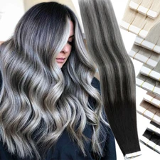 Invisible Tape in Skin Weft Human Remy Hair Extensions Double Drawn Balayage