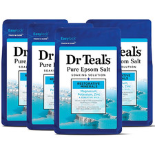 Dr Teal's Epsom Salt, Restorative Minerals with Magnesium, Potassium, Pack of 4