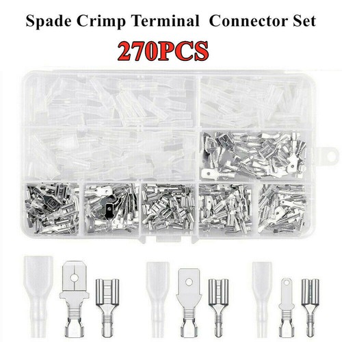 270Pcs Terminal Connector Electrical Wire Crimp Male Female Spade Assortment Kit