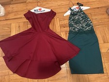 WOMENS DRESS BUNDLE - Green Emerald  Burgundy Dress Size Small