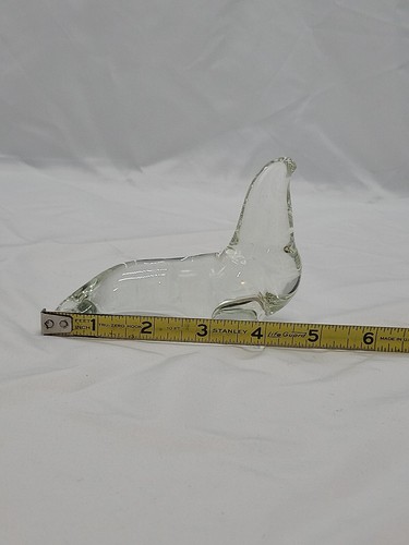 Kunst Glas Walross Siegel klar Figur Briefbeschwerer Made in Winnipeg Kanada - Bild 8 von 8