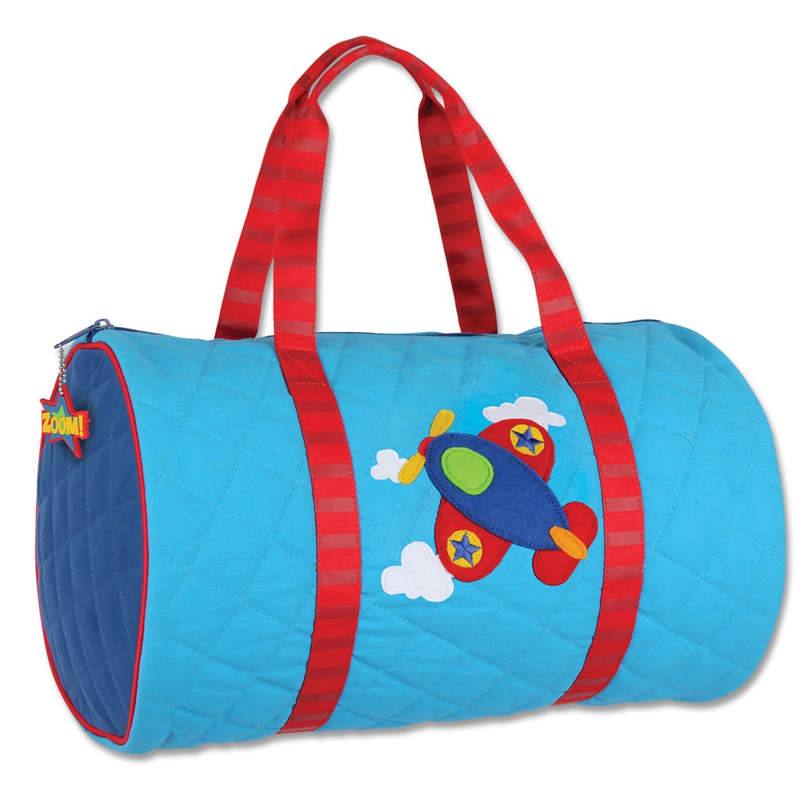 Children's Blue Aeroplane Quilted Duffle Bag, Kids Sports Holdall, Duffel Bag
