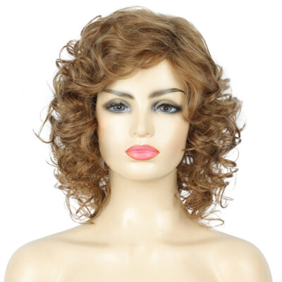  Brown Curly Pixie Cut Hair Wig Party Cosplay Wig for White Women