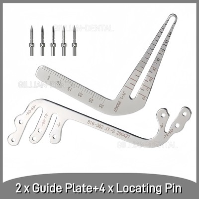 Dental Implant Locating Guide Positioning Angle Ruler Guage Locator With Pins
