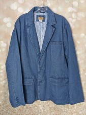 Haband Travelers Vintage Denim Blue Medium Wash 2-button Blazer Jean Jacket L