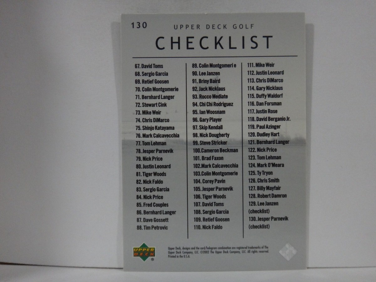 2002 Upper Deck Silver Golf Card #130 Jesper Parnevik CL | eBay