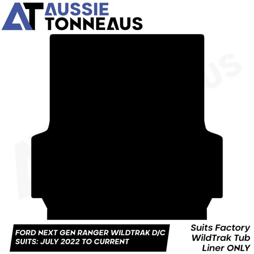 Rubber Ute Mat for Ford Next Gen Ranger WildTrak DC w/Tub Liner (July
