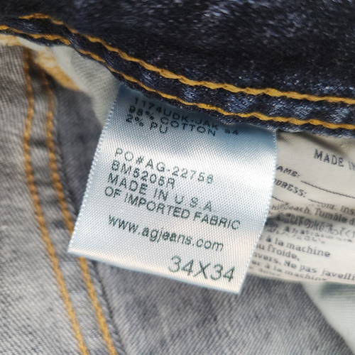 AG Adriano Goldschmied Jeans Mens 34x27 Blue Graduate Tailored Leg Cotton Denim - Picture 9 of 12