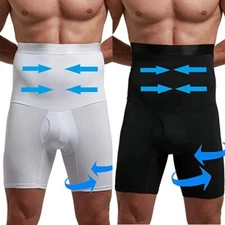 Men's Body Shaper Waist Slim Compression Belly Control High Waist Boxer Panties