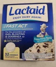 Lactaid Fast Act Chewables Vanilla Twist  32 tabs By Lactaid  ##