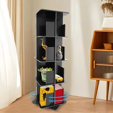4 Tier 360° Rotating Bookcase Standing Shelf Corner Bookcase Office Shelf 50.5in