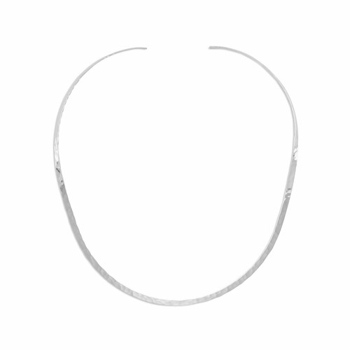 Sterling Silver Hammered Open Back Collar Necklace