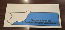 Chrysler Corporation Vintage Literature "You want clean air" pamphlet