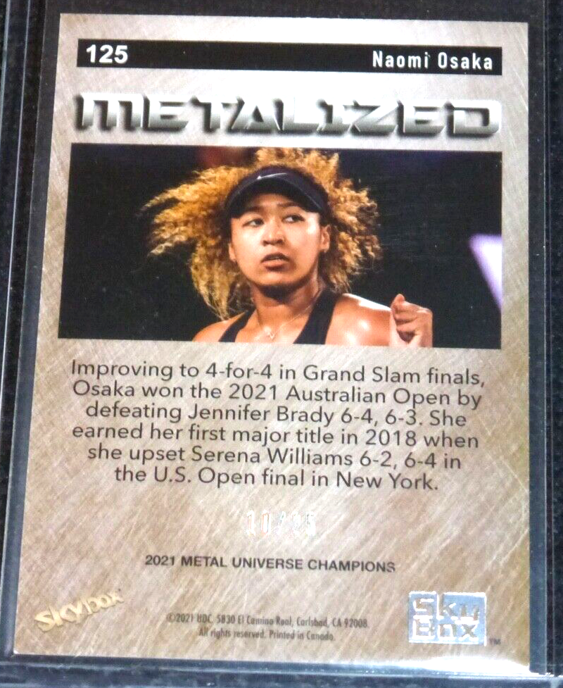 2021 UD Skybox Metal Universe Champions Naomi Osaka #125 Blue PMG