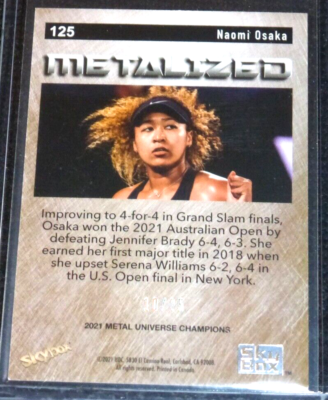 2021 UD Skybox Metal Universe Champions Naomi Osaka #125 Blue PMG