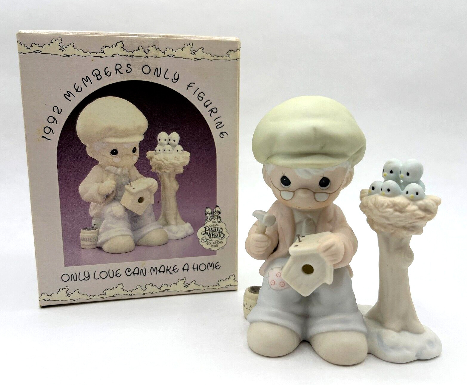 New Precious Moments Figurine Only Love Can Make A Home Birdhouse Builder