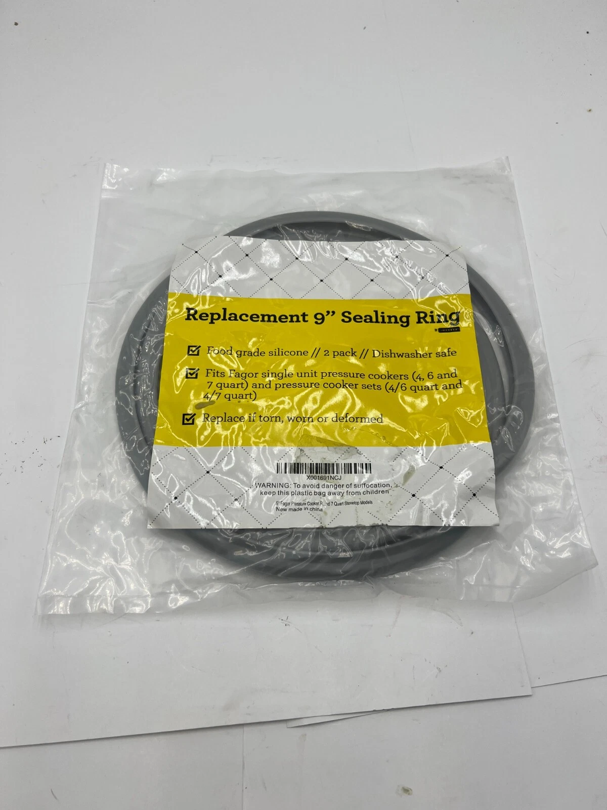 (2 Pack of 2) Impresa 9 Inch Pressure Cooker Replacement Gasket Sealing Ring