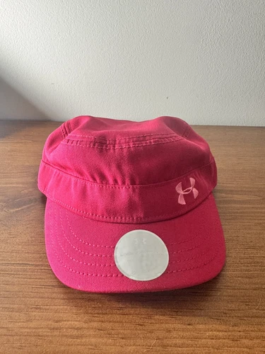 UNDER ARMOUR Women's Army Style Flat Top Hat Cap - Brand New Hot Pink Adjustable