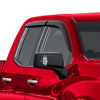 CLIM ART in-Channel Incredibly Durable Rain Guards for Chevrolet (Chevy) Silverado/GMC Sierra 1500 2019-2025 Double Cab, Original Window