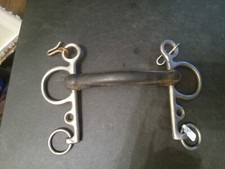 Used loose cheek Pelham bit vulcanized mouth nickel 5 in