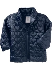 NWT 12-18 MON ❤️ OLD NAVY HEART PATTERN QUILTED JACKET CASPIAN SEA BLUE $34.94