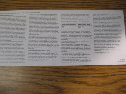Chase bank coupon $500 bonus Business Complete Checking acct Expires 07/20/25! - Picture 4 of 6