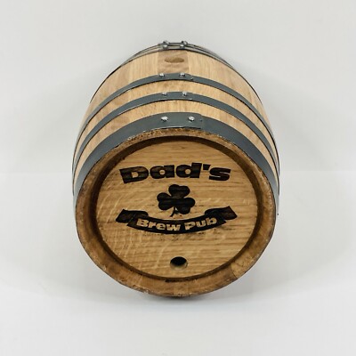 DADS BREW PUB Wooden Barrel Whiskey Wine Cider Home Brew Root Beer Barrel Only