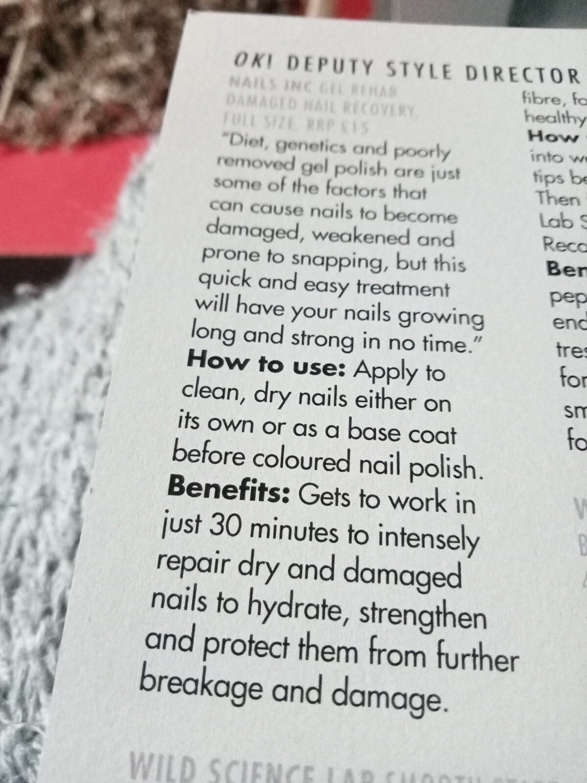 Nails Inc Gel Rehab Treatment & Base Coat 14ml 9635 for sale online