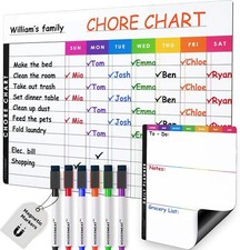 Magnetic Chore Chart Dry Erase Whiteboard Set...