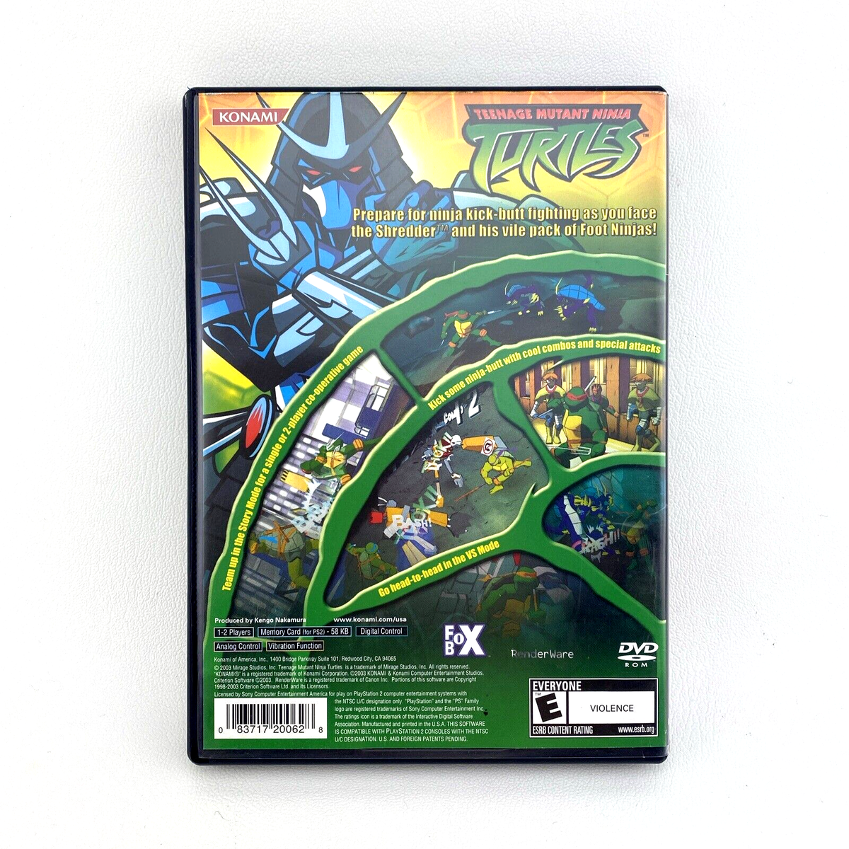 TMNT Teenage Mutant Ninja Turtles 2003 Sony PlayStation 2 PS2 w